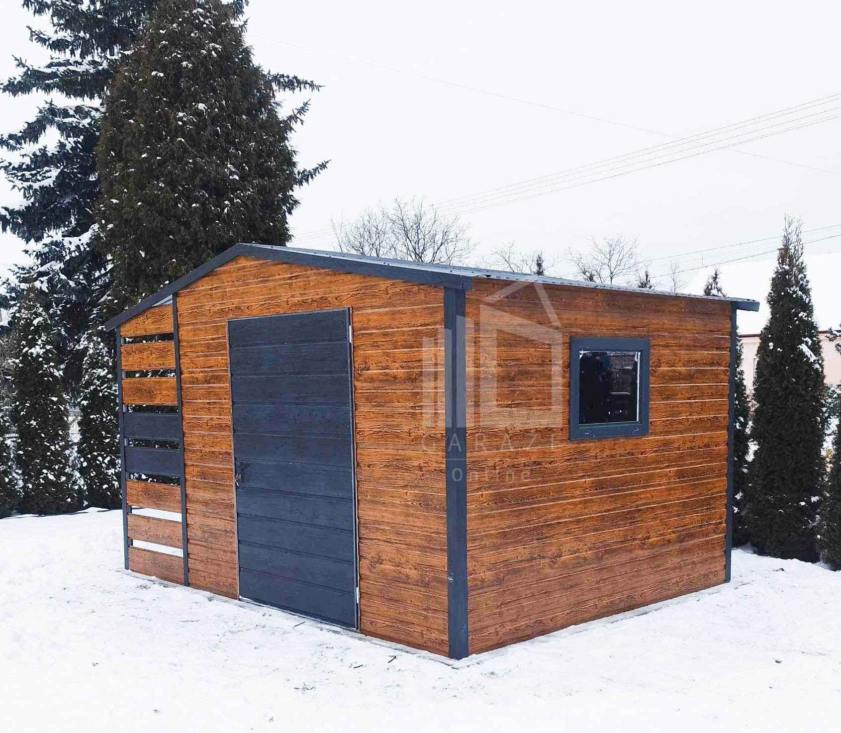 Domek Ogrodowy - Schowek Garaż 2x2 + wiata 1x2 drewnopodobny ID435 Morąg - zdjęcie 2