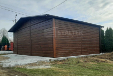 Garaż blaszany 7x6m 2x Brama  drewnopodobny Dach  rynny ST165 Kalisz - zdjęcie 6