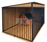 Kojec dla psów 3x2m Drewniana Podłoga ściany zabudowane drewnem GP376