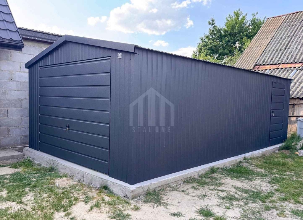 Garaż blaszany 5x7m - brama uchylna drzwi  dach SO213 Lubin - zdjęcie 2