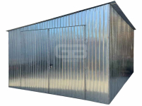 Garaż blaszany 4x5m - brama dwuskrzydłowa - ocynk - spad w bok GB162