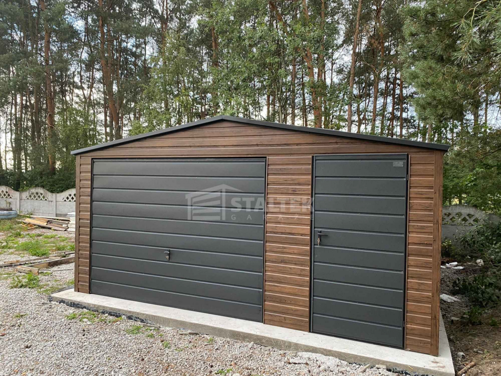 Garaż blaszany 5x6m - brama - drzwi - okno  drewnopodobny dach ST195 Chełm - zdjęcie 4