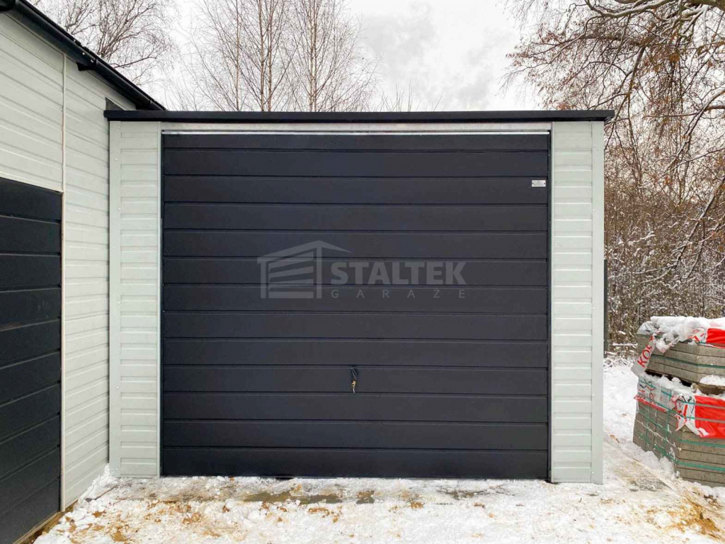 Garaż blaszany 3,5X5m –  brama – drzwi - biały - spad w tył ST228 Białystok - zdjęcie 3