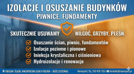 Izolacje i osuszanie budynków - piwnice, fundamenty | Śląsk, Małopolsk