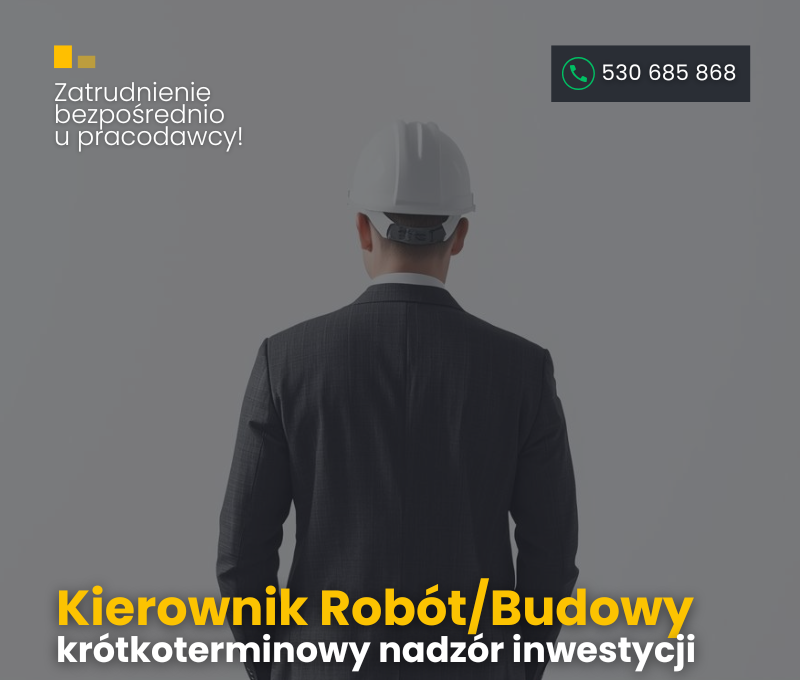 Kierownik budowy - dodatkowa , elastyczna współpraca Gorzów Wielkopolski - zdjęcie 1