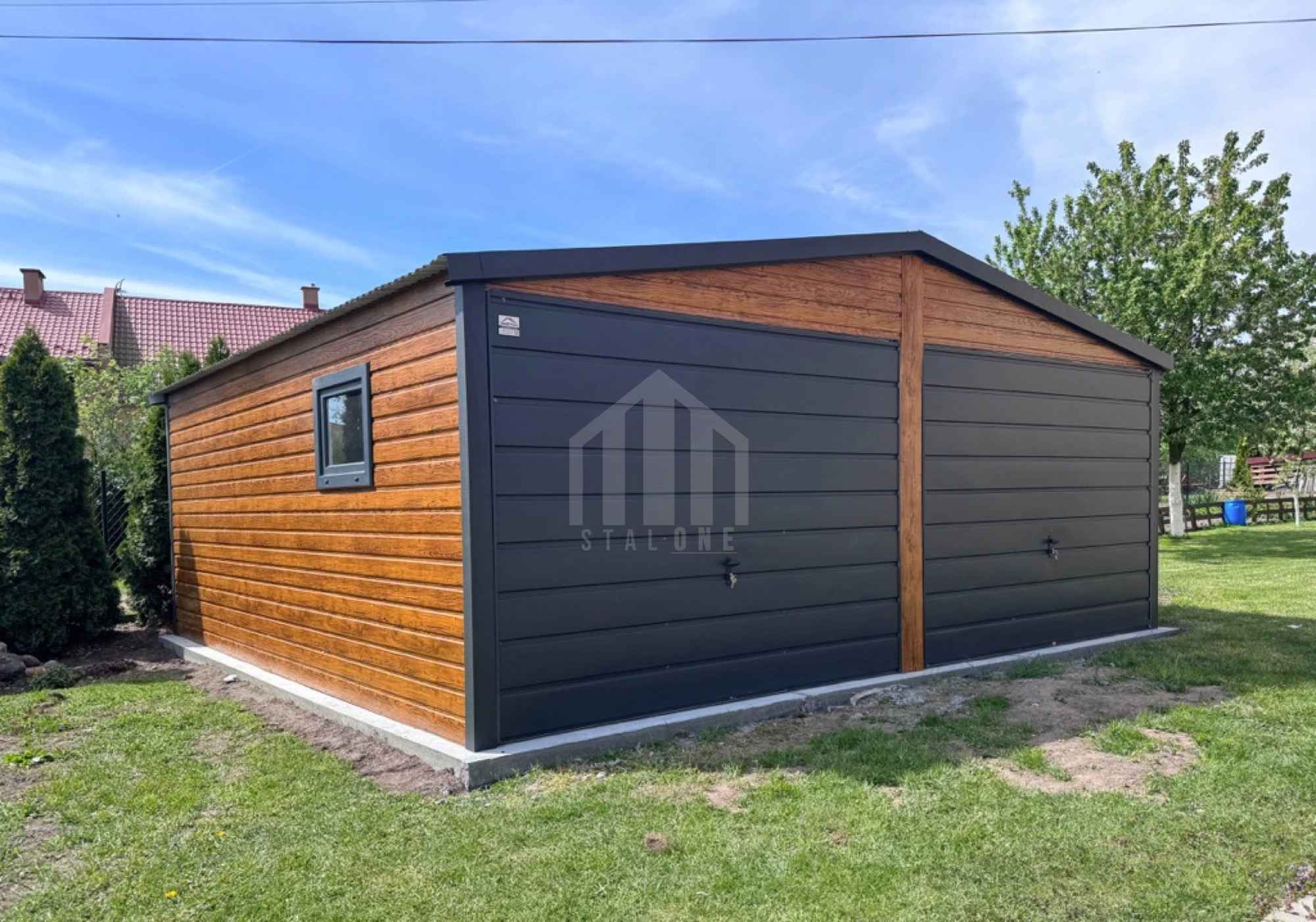 Garaż blaszany 6x5m - 2x brama uchylna - okno SO129 Grudziądz - zdjęcie 5