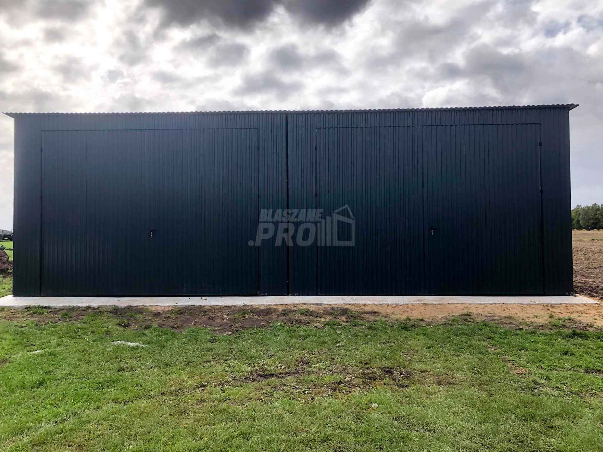 Hala Garaż blaszany 8x6 Brama dwuskrzydłowa x2 spad w tył GP142 Przasnysz - zdjęcie 6