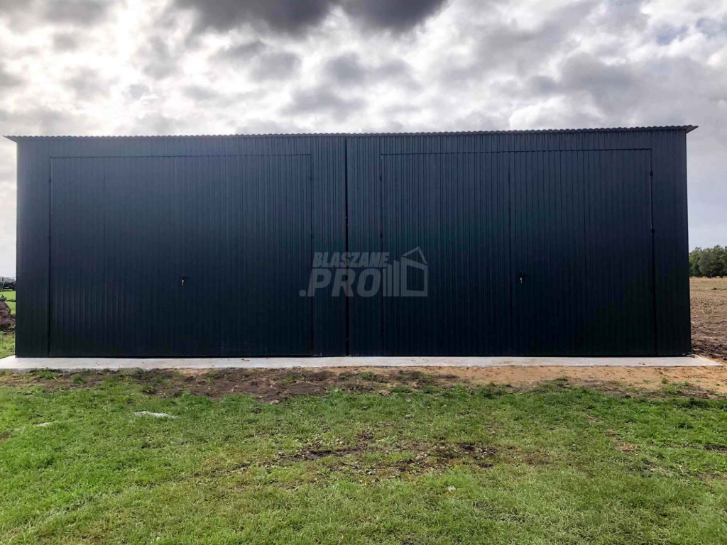 Hala Garaż blaszany 8x6 Brama dwuskrzydłowa x2 spad w tył GP142 Przasnysz - zdjęcie 6
