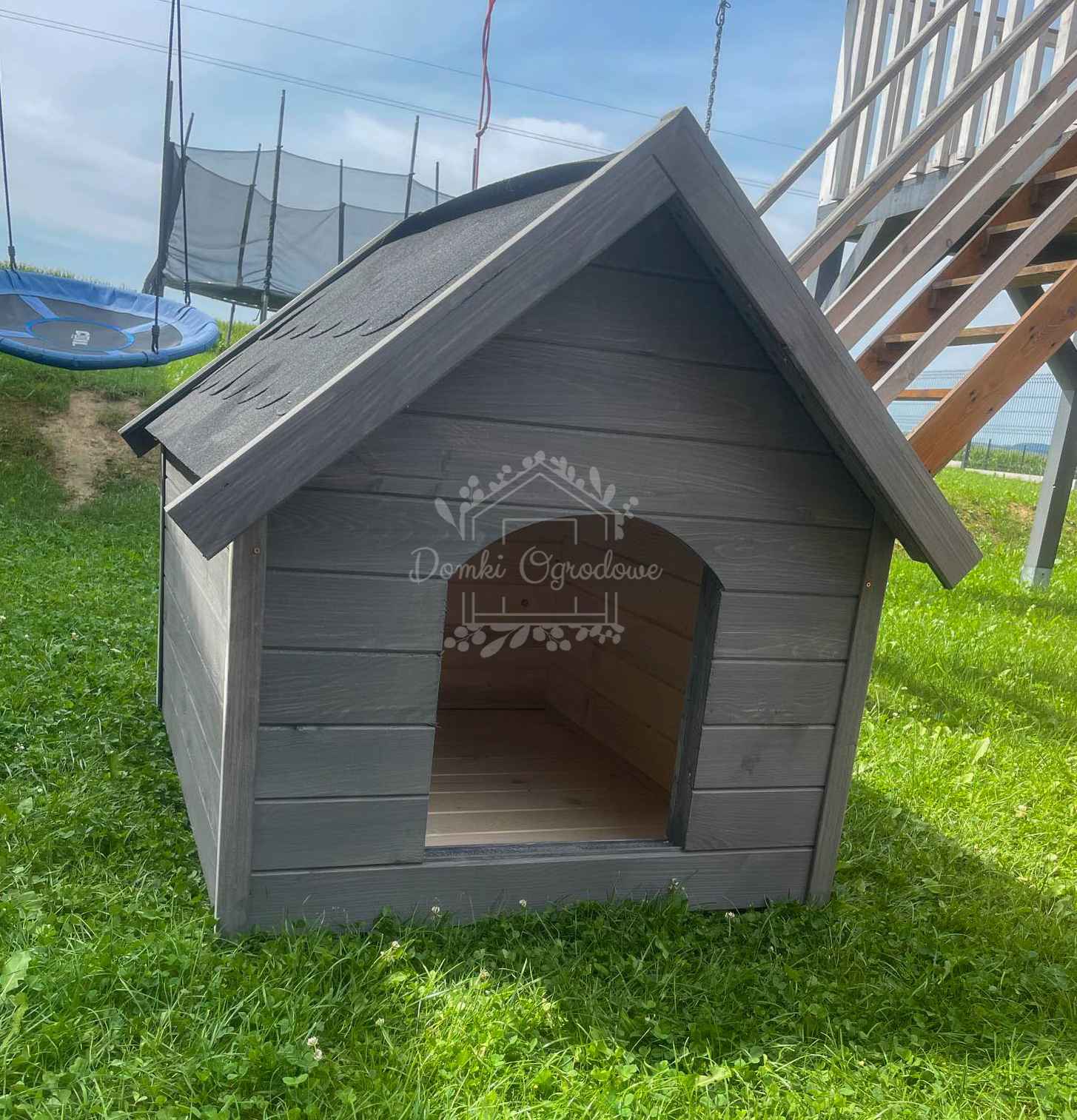 Buda dla psa Rozmiar "L" - Grafit - Dach dwuspadowy ID829 Zielona Góra - zdjęcie 3