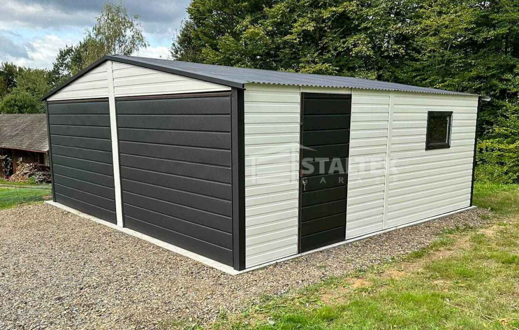 Garaż Blaszany 6x6 2x Brama Uchylna Drzwi Okno dach  ST115 Turek - zdjęcie 4