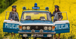 Radiowóz Milicja Fiat 125p zabytkowy oryginalny jedyny Krasnobród - zdjęcie 1