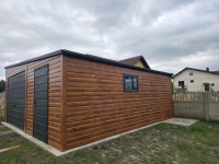 Garaż Blaszany Premium 5.5x6m spad na prawo złoty dąb + ciemny grafit Radom - zdjęcie 4