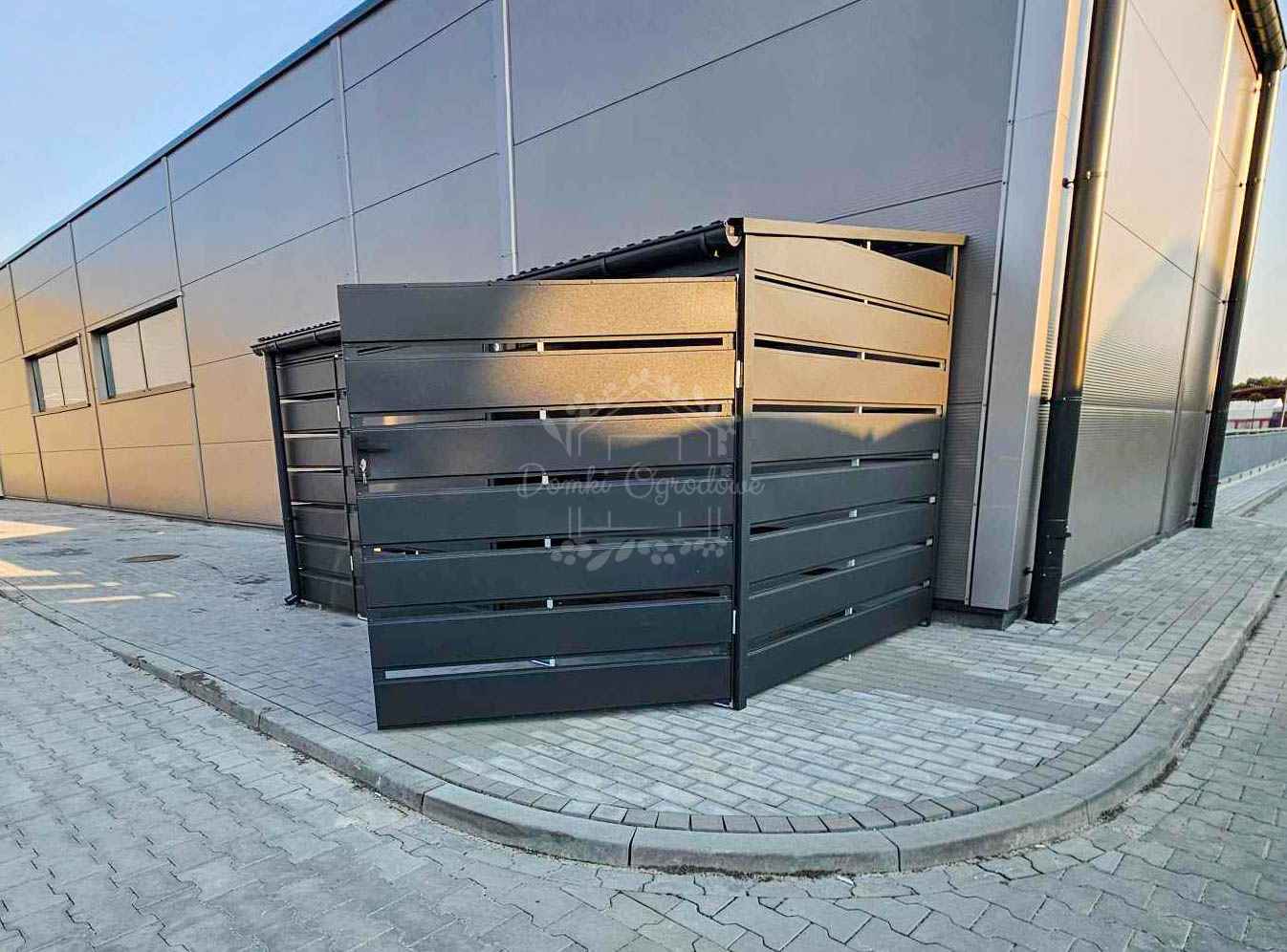 Wiata śmietnikowa  Schowek 4x2m   panele  Antracyt  rynny ID848 Ostrowiec Świętokrzyski - zdjęcie 4