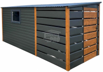 Schowek - Domek Ogrodowy 3x2m + wiata 2m  2x Drzwi  okno dach GP554