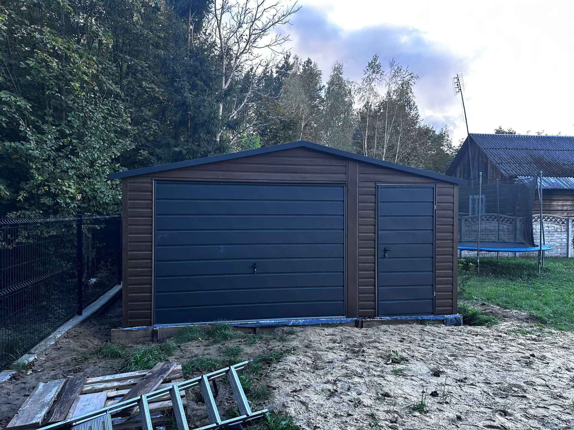 Garaż blaszany 5x5 drewnopodobny brama uchylna drzwi blaszak na wymiar Radom - zdjęcie 4