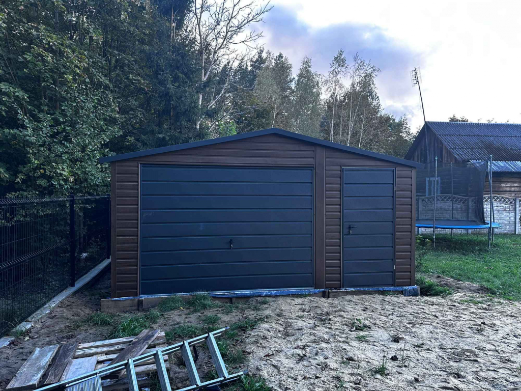 Garaż blaszany 5x5 drewnopodobny brama uchylna drzwi blaszak na wymiar Radom - zdjęcie 4