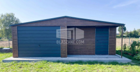 Garaż Blaszany 7x6 + wnęka 0,5x3,5m Antracyt drewnopodobny Rynny BL157 Malbork - zdjęcie 2
