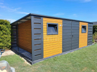 Schowek domek ogrodowy 4,5x3m + wiata 0,5m brama drzwi 2x okno TS1101 Żnin - zdjęcie 2