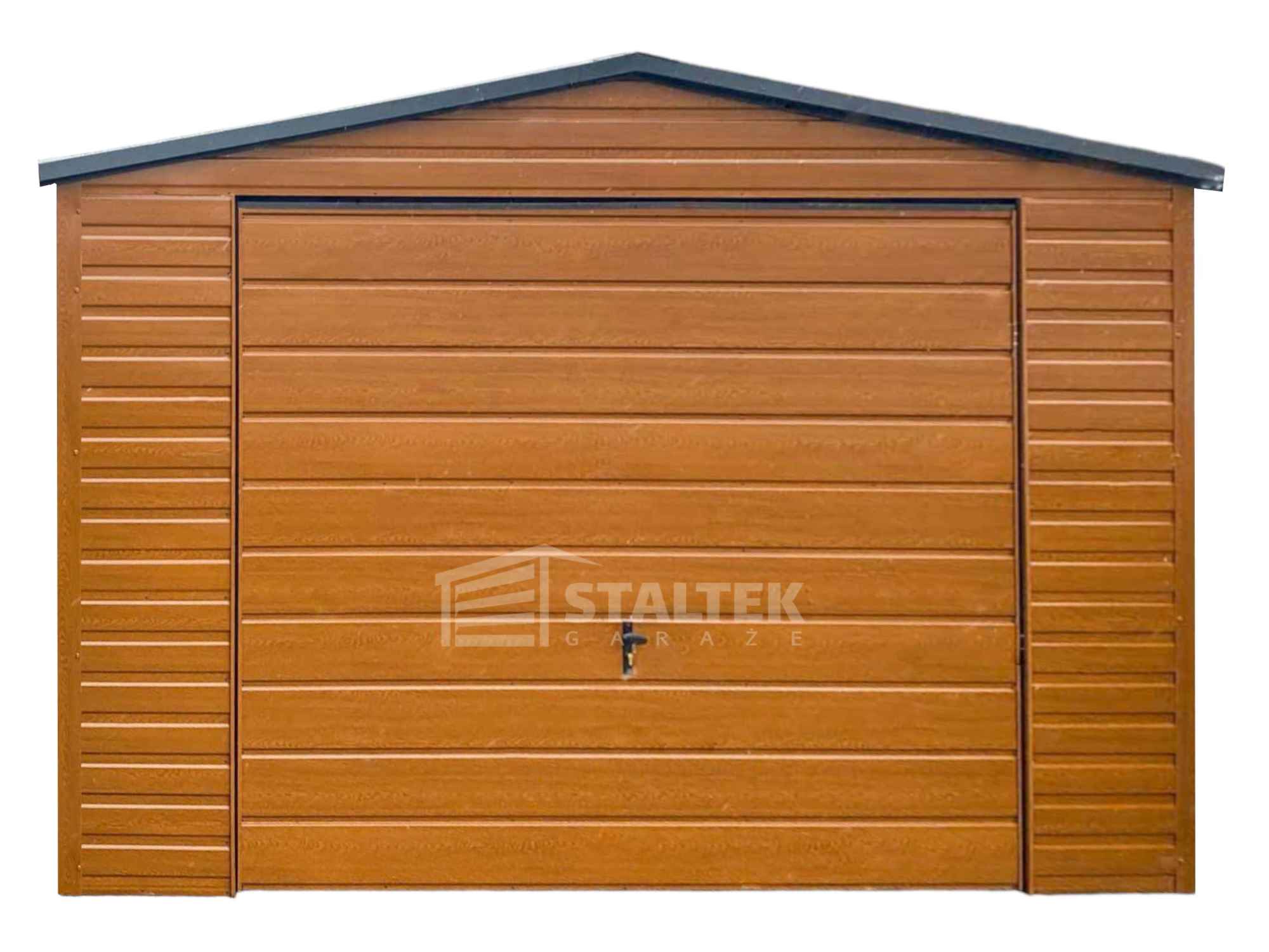 Garaż blaszany 4x4m - Brama uchylna   drewnopodobny dach rynna ST189 Kłodzko - zdjęcie 1