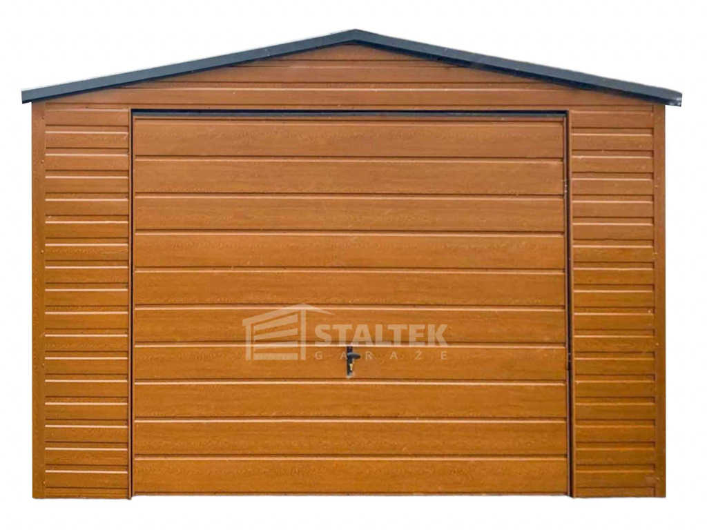 Garaż blaszany 4x4m - Brama uchylna   drewnopodobny dach rynna ST189 Kłodzko - zdjęcie 1