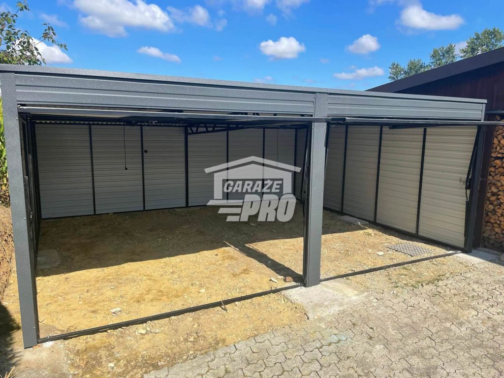 Garaż blaszany 6x6  Brama uchylna x2  antracyt spad w tył GP129 Słupsk - zdjęcie 4