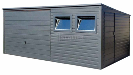 Garaż Blaszany 5,2X3 - Brama Uchylna - Drzwi - 2x okno  ST217