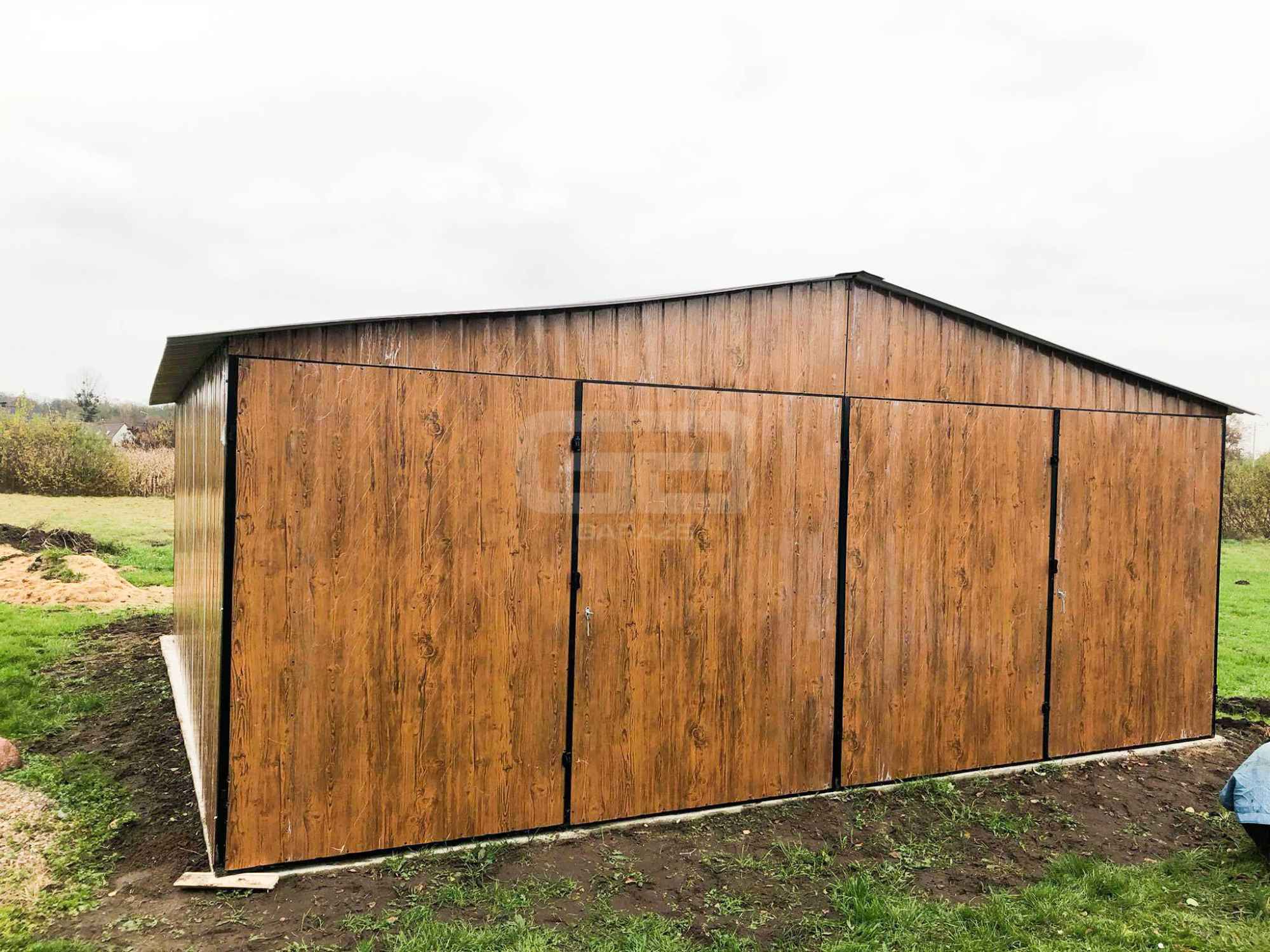 Garaż blaszany 6x6 wolnostojący 2x Brama drewnopodobny Dach GB180 Stargard - zdjęcie 4