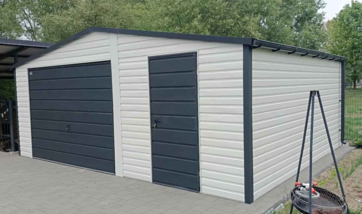 Garaż Blaszany 6x5 dwuspadowy Biały Ciemny Grafit PREMIUM Krosno - zdjęcie 2