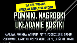 Pęknięta płyta nagrobka, pomnika t. 504746203 Wrocław, naprawa, grobu Psie Pole - zdjęcie 4