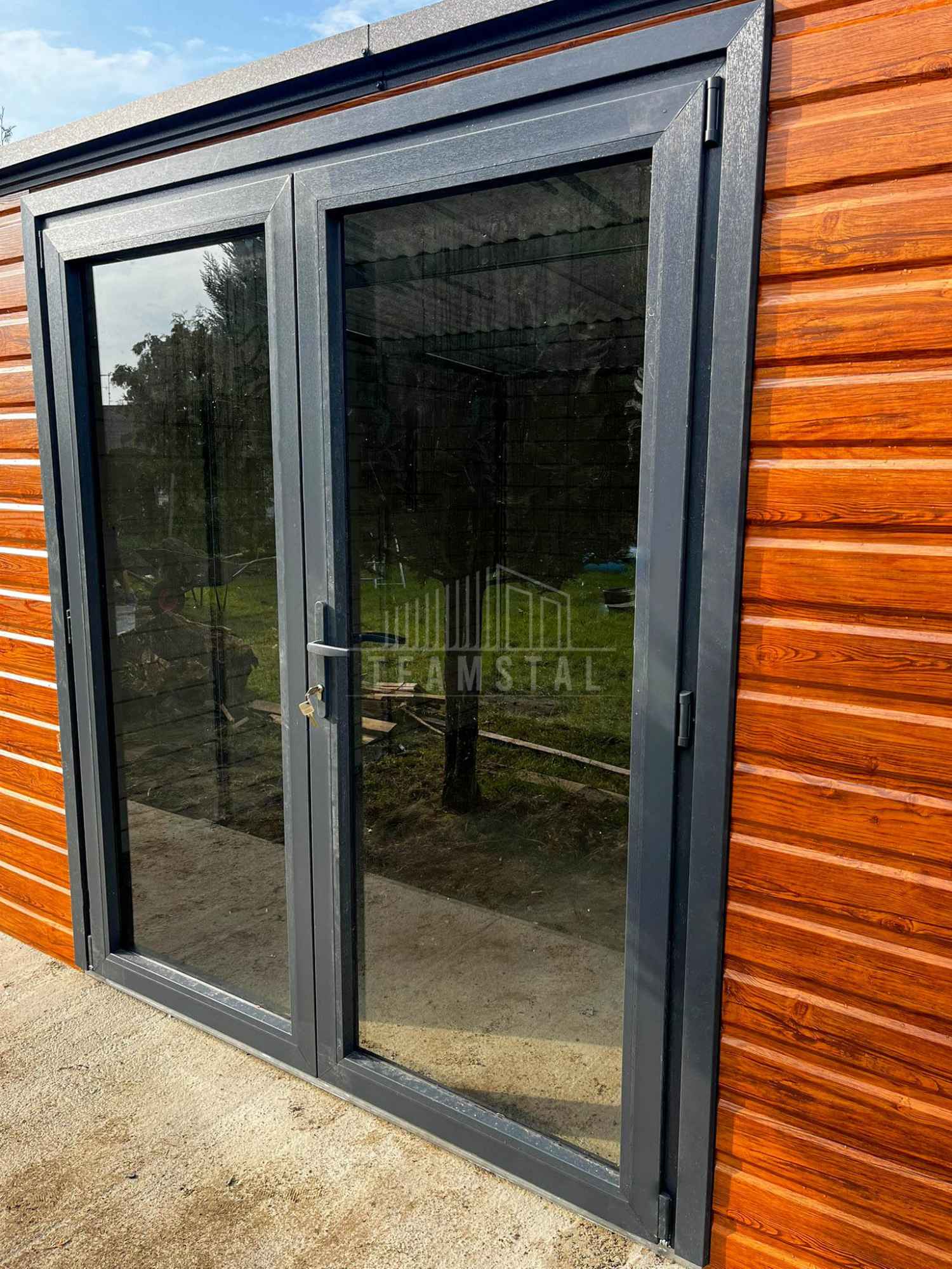 Schowek domek ogrodowy 4x3m wiata 1,5m drzwi drzwi szklane PCV TS1214 Kwidzyn - zdjęcie 4