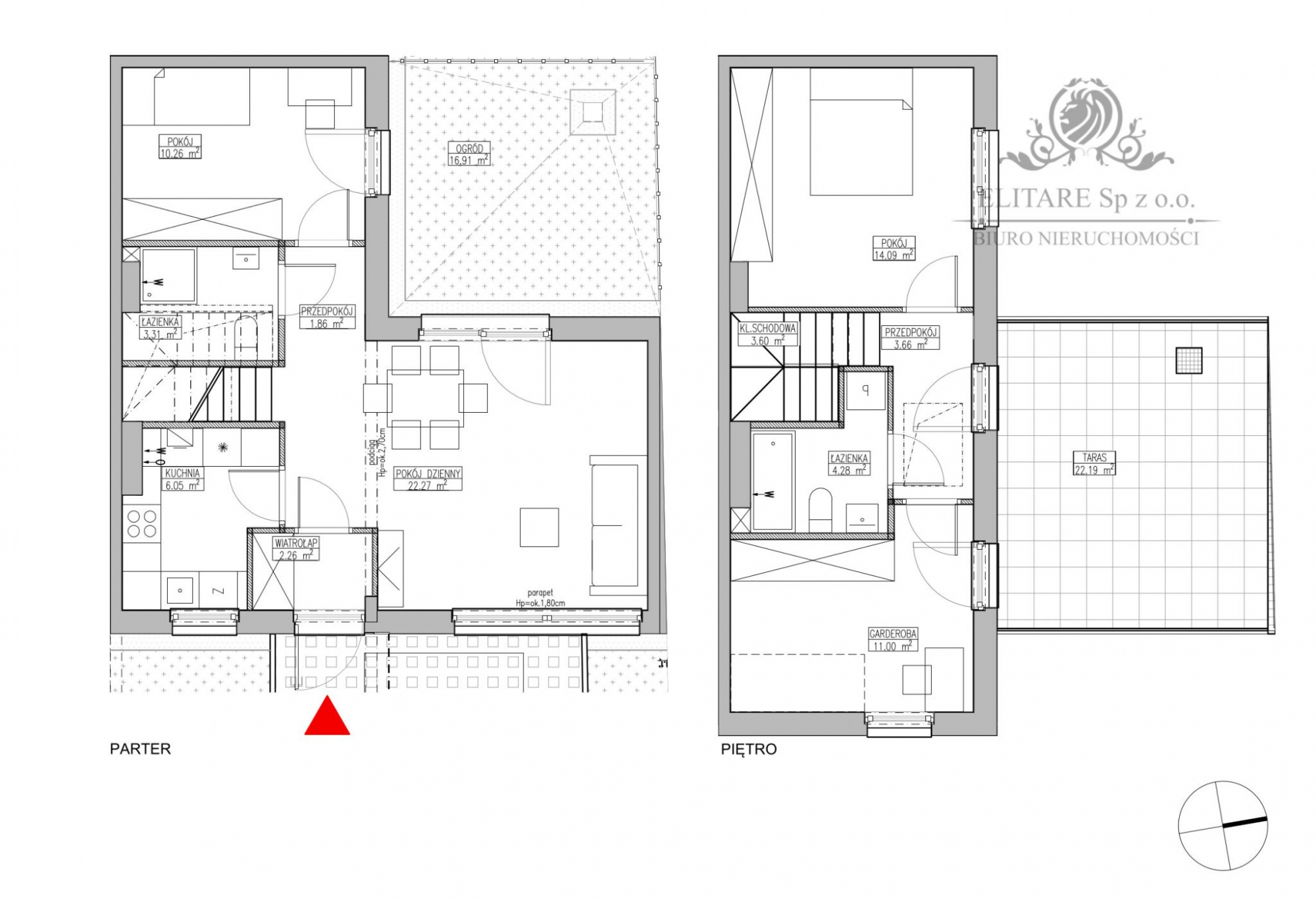 Mieszkanie Atrialne 82,64m2+ogr.16,91m2+ taras22,19m2+mp/ Jagodno Wrocław - zdjęcie 9