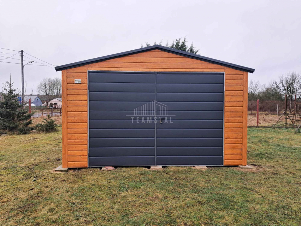 Garaż blaszany 4x5m - brama dwuskrzydłowa - okno  dach TS1064 Oświęcim - zdjęcie 3