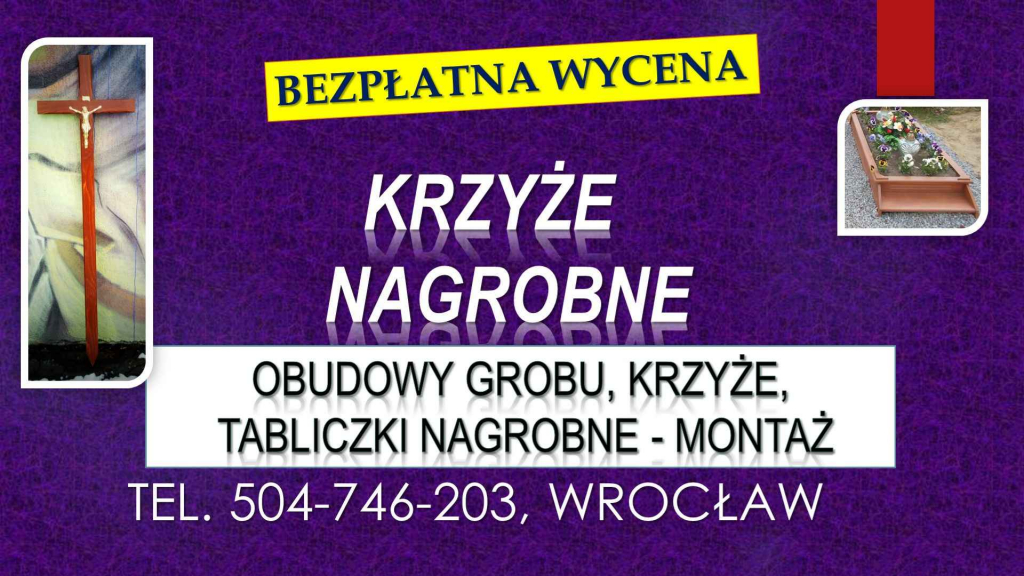 Krzyże nagrobne, cena. T. 504746203. Cmentarz, Wrocław, krzyż na grób. Psie Pole - zdjęcie 1