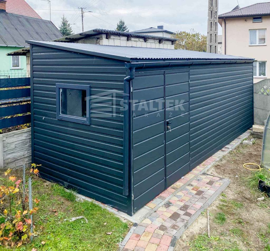 Schowek - Domek ogrodowy 5x2,5m - Brama dwuskrzydłowa okno dach  ST183 Sopot - zdjęcie 3