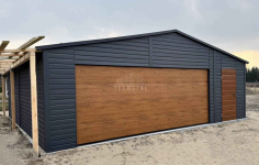 Garaż blaszany 7,5x6m Brama 2x Okno drzwi dach Blacha na Rąbek  TS1069 Płock - zdjęcie 4