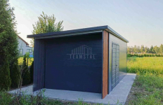 Garaż ocieplany z płyty 5,5x3m wiata 1m + dekor z lameli brama  TS1240 Siedlce - zdjęcie 4