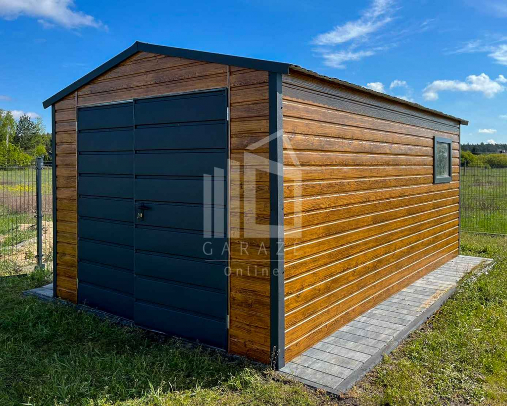 Garaż Blaszany 3,5x5m - Brama - Okno-Jasny orzech-Drewnopodobny ID559 Radom - zdjęcie 3