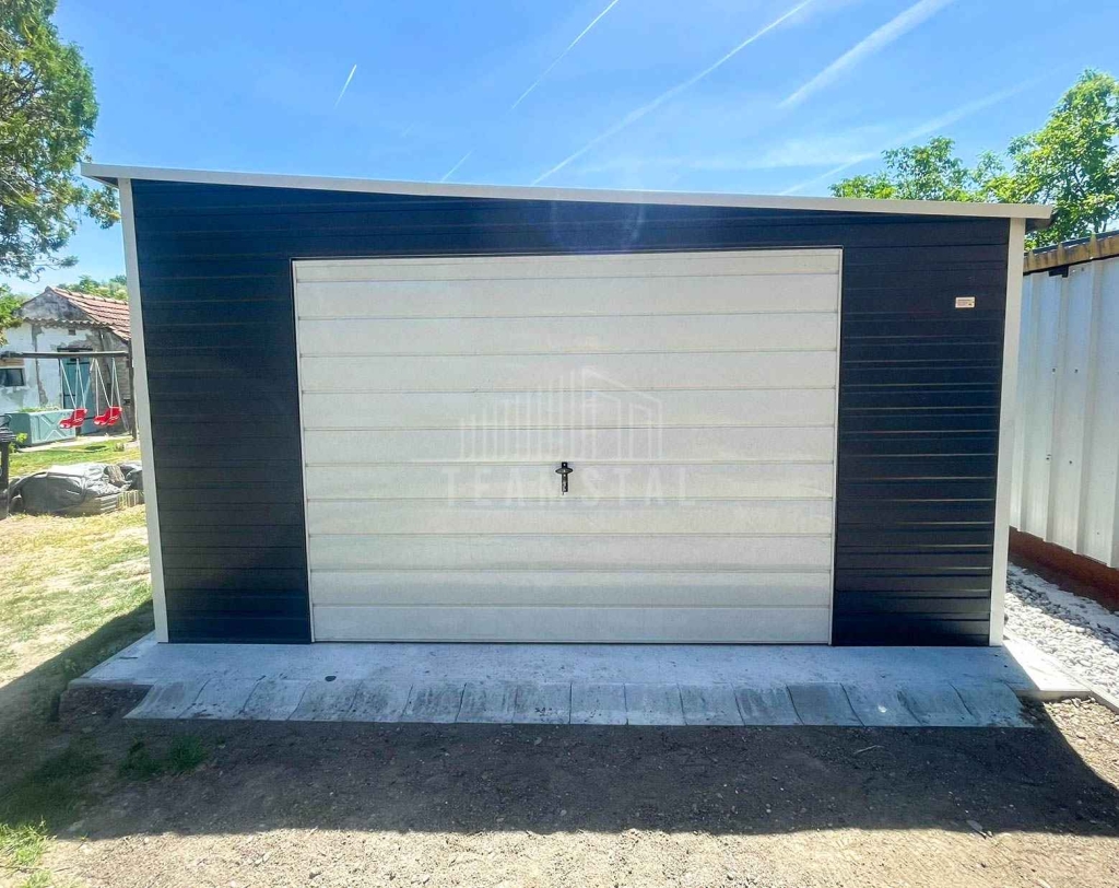 Garaż blaszany 5x6 m wiata 5x3 m brama drzwi  3x okno rynna TS1311 Dąbrowa Górnicza - zdjęcie 2