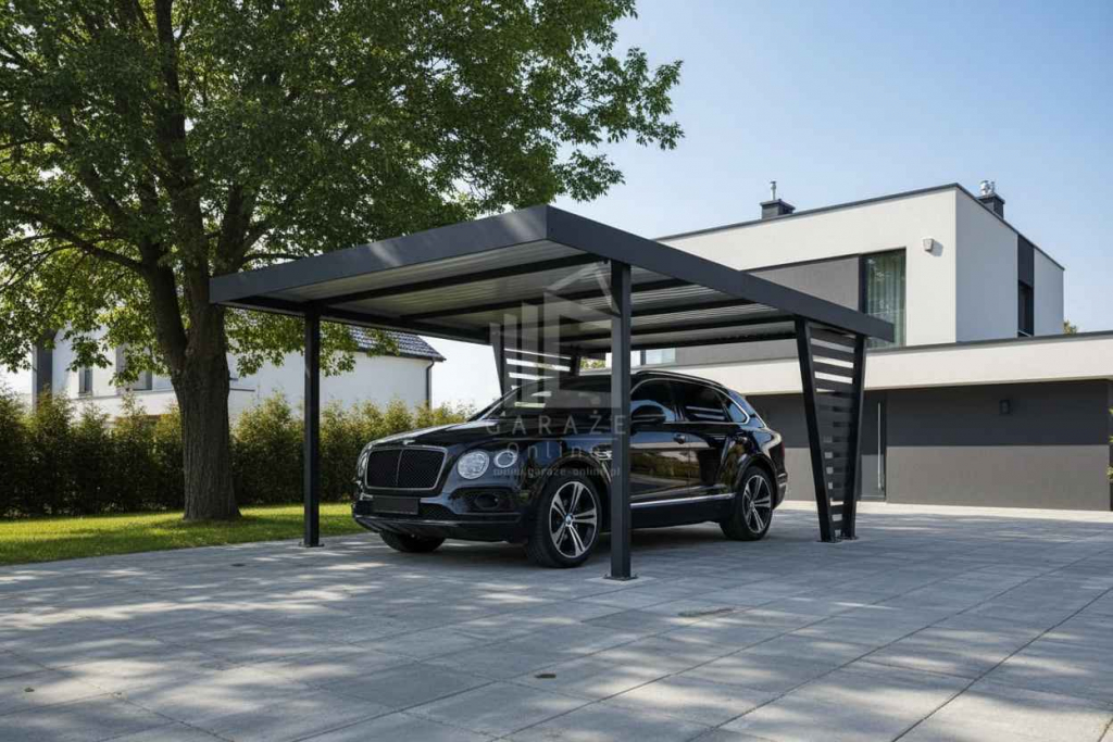 Carport V PREMIUM 5x5m - Wypełnienie panelami Wiata samochodowa ID1197 Zakopane - zdjęcie 4