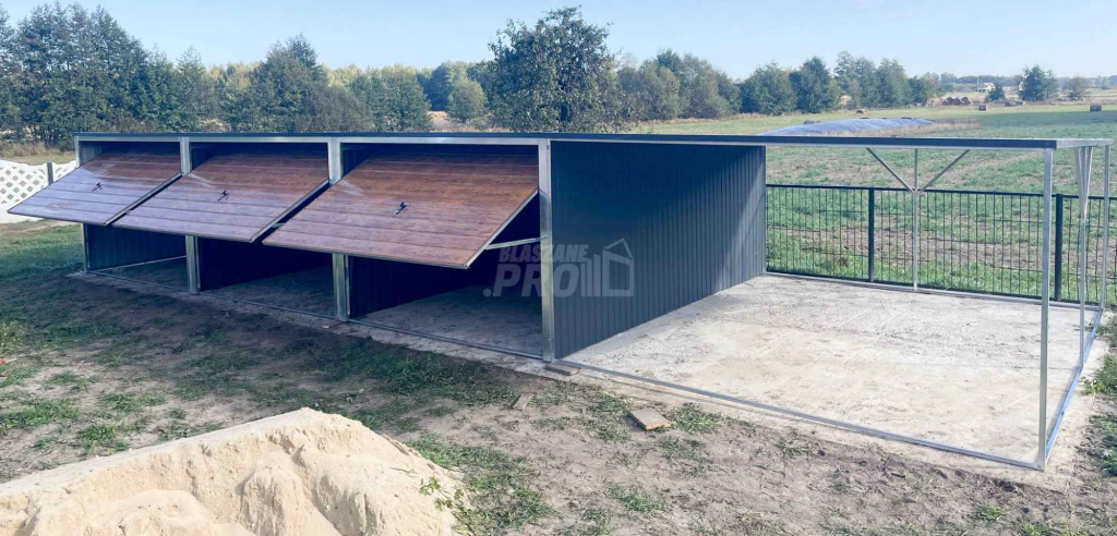 Garaż blaszany 9x6 + wiata 3x6 3x Brama uchylna spad w tył  GP226 Konin - zdjęcie 3