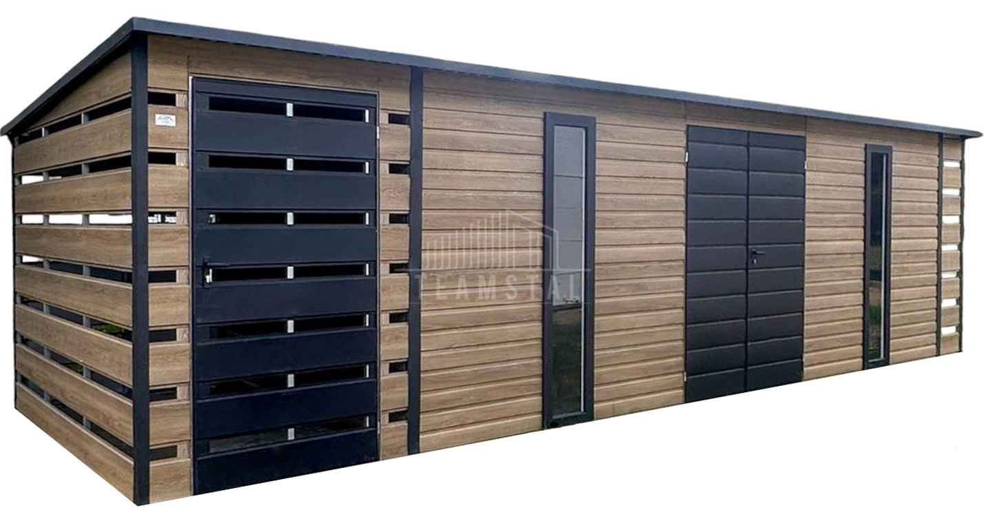 Schowek domek ogrodowy 6x2,5m wiata 0,5m wiata 1,2m 2x okno TS1135 Szczecinek - zdjęcie 1