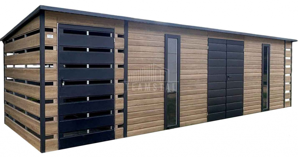 Schowek domek ogrodowy 6x2,5m wiata 0,5m wiata 1,2m 2x okno TS1135 Szczecinek - zdjęcie 1