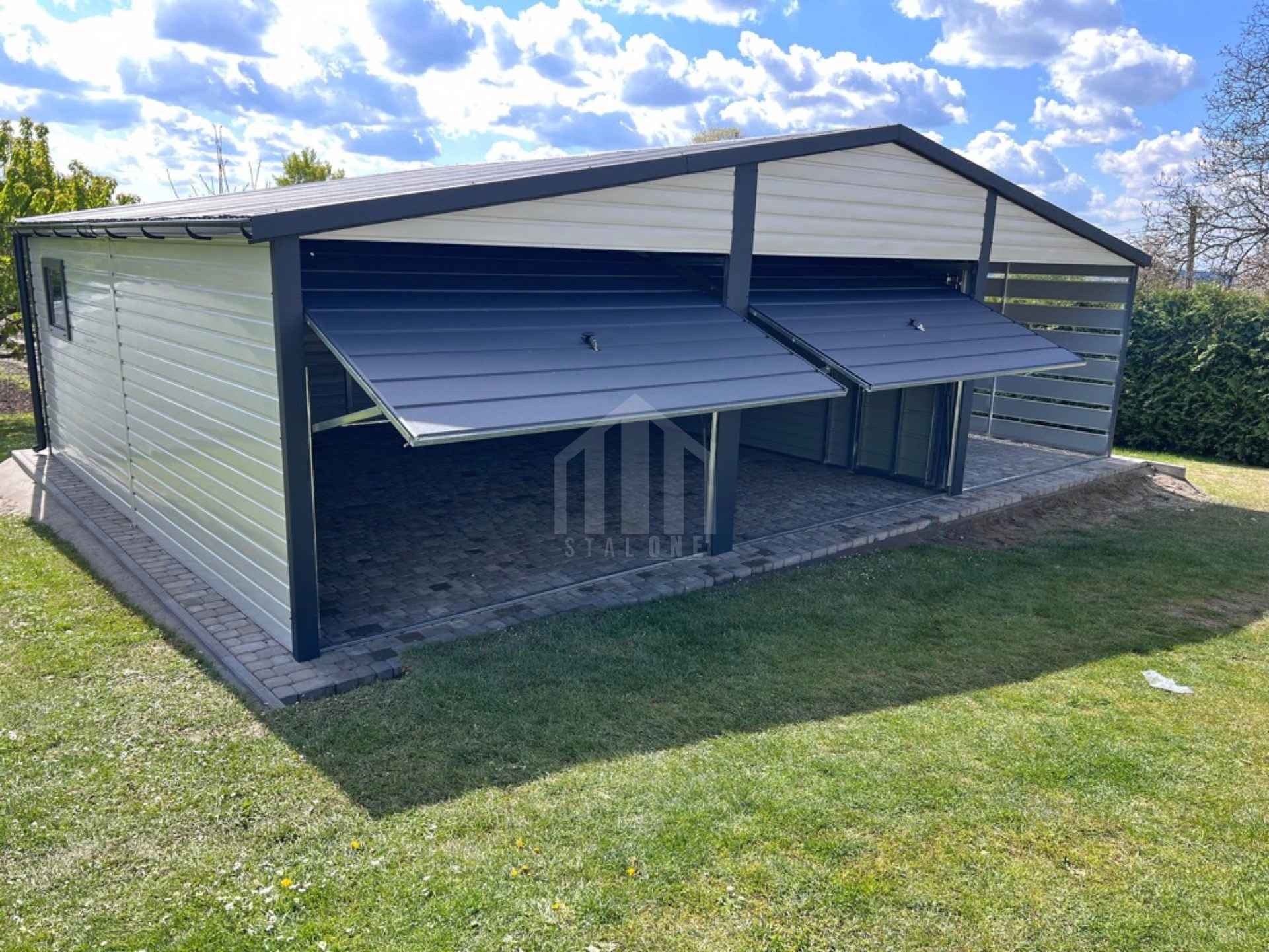 Garaż blaszany 6x6 + wiata 3m - 2x brama - okno - drzwi - rynny SO135 Gorzów Wielkopolski - zdjęcie 4