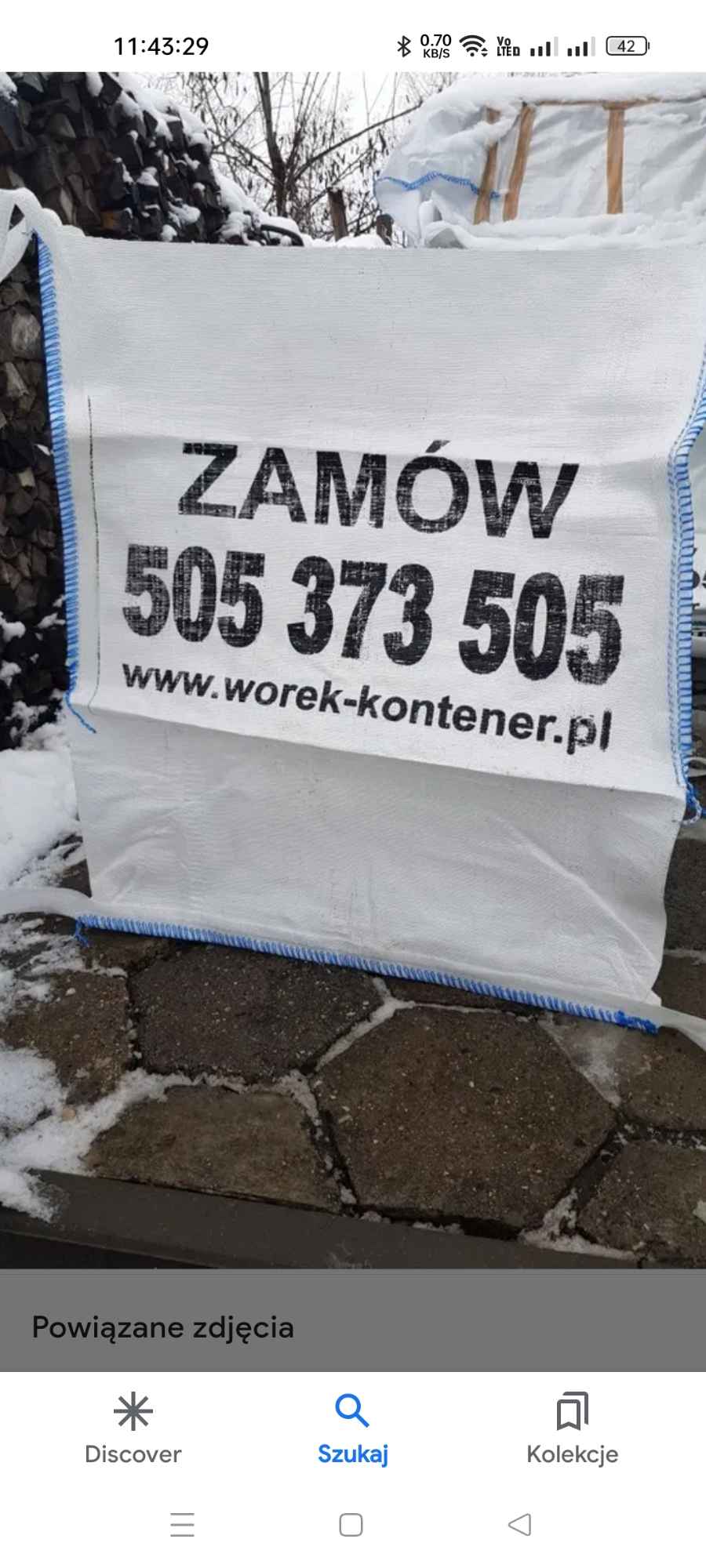 Worek na gruz 1m3 big bag  Zabrze Bytom Katowice Tychy dostawa gratis Bytom - zdjęcie 2