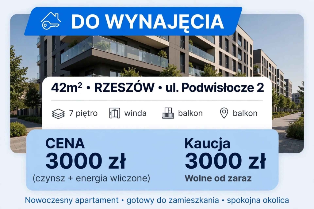 DO WYNAJĘCIA - 42 m² - Rzeszów, ul. Podwisłocze 2 Rzeszów - zdjęcie 1