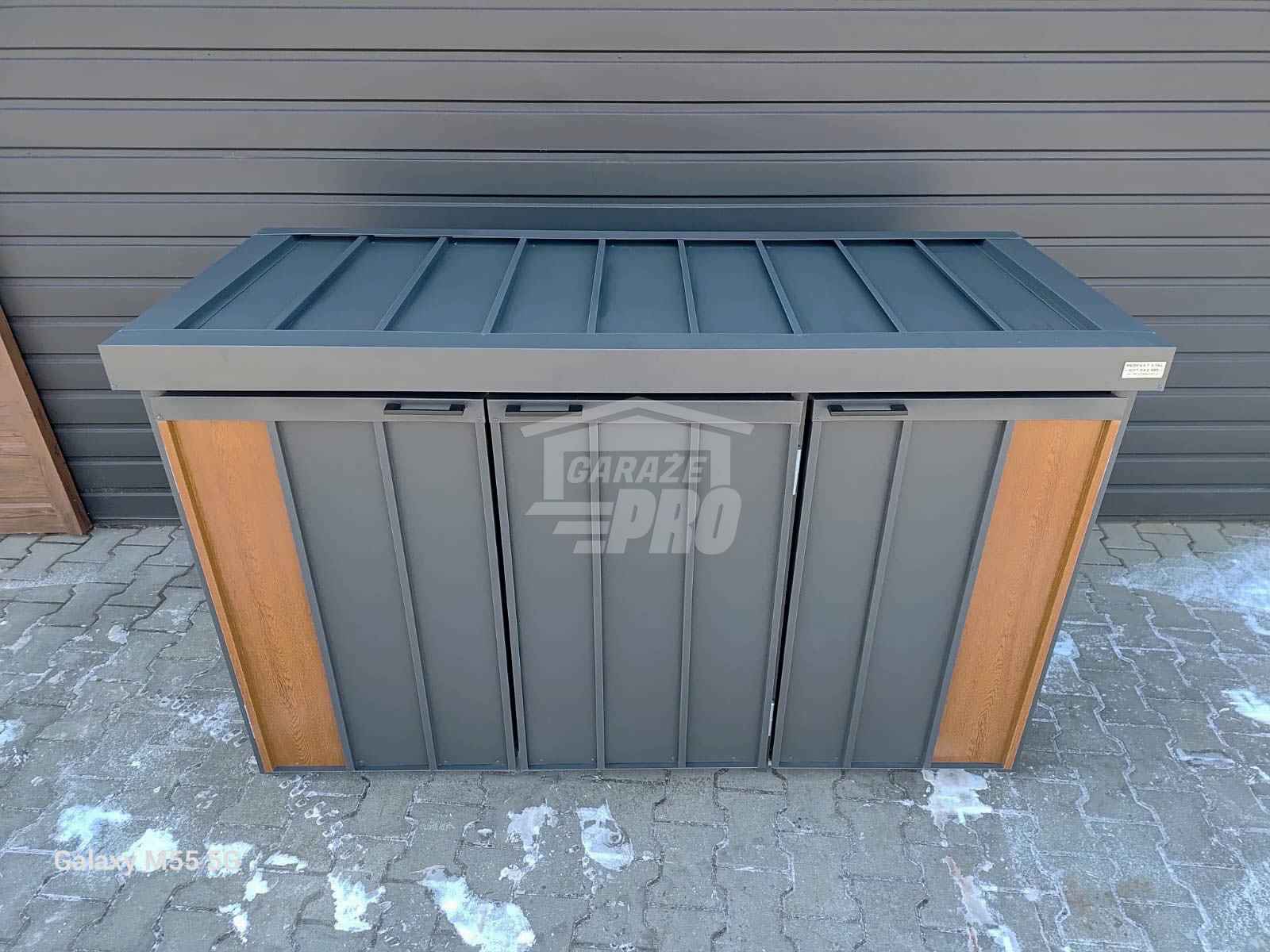 Zabudowa koszy na śmieci wiata obudowa 177x65x110 cm 3x120L  GP711 Stargard - zdjęcie 2