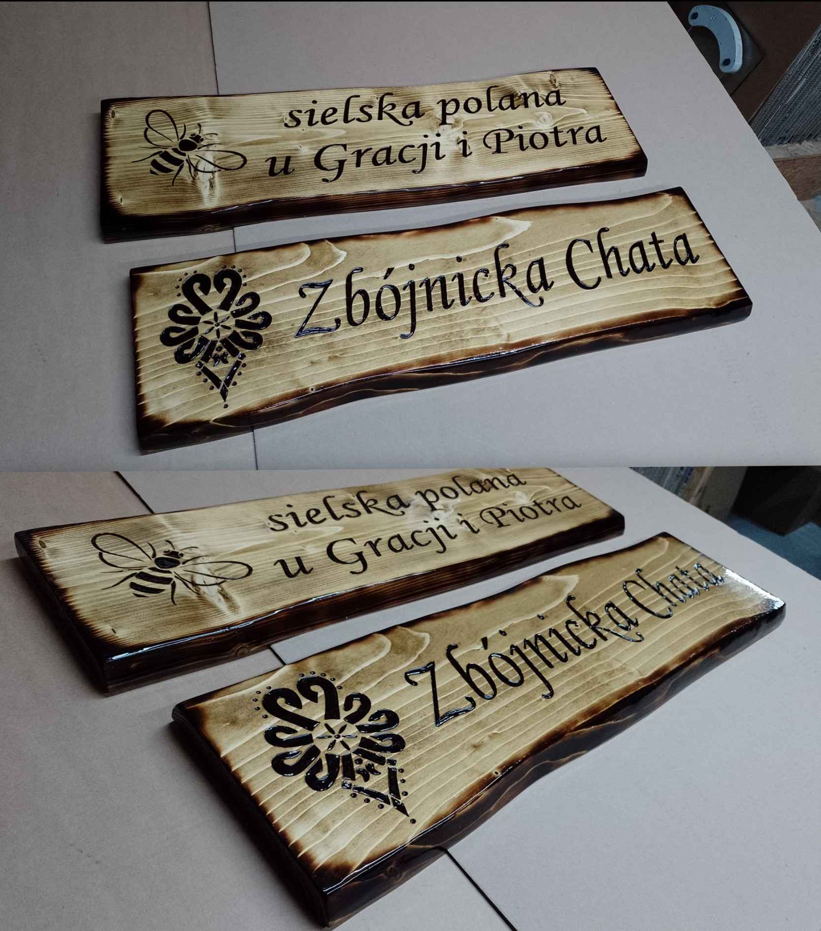 Szyld drewniane reklamowy baner z drewna tablica pirografia Roczyny - zdjęcie 7