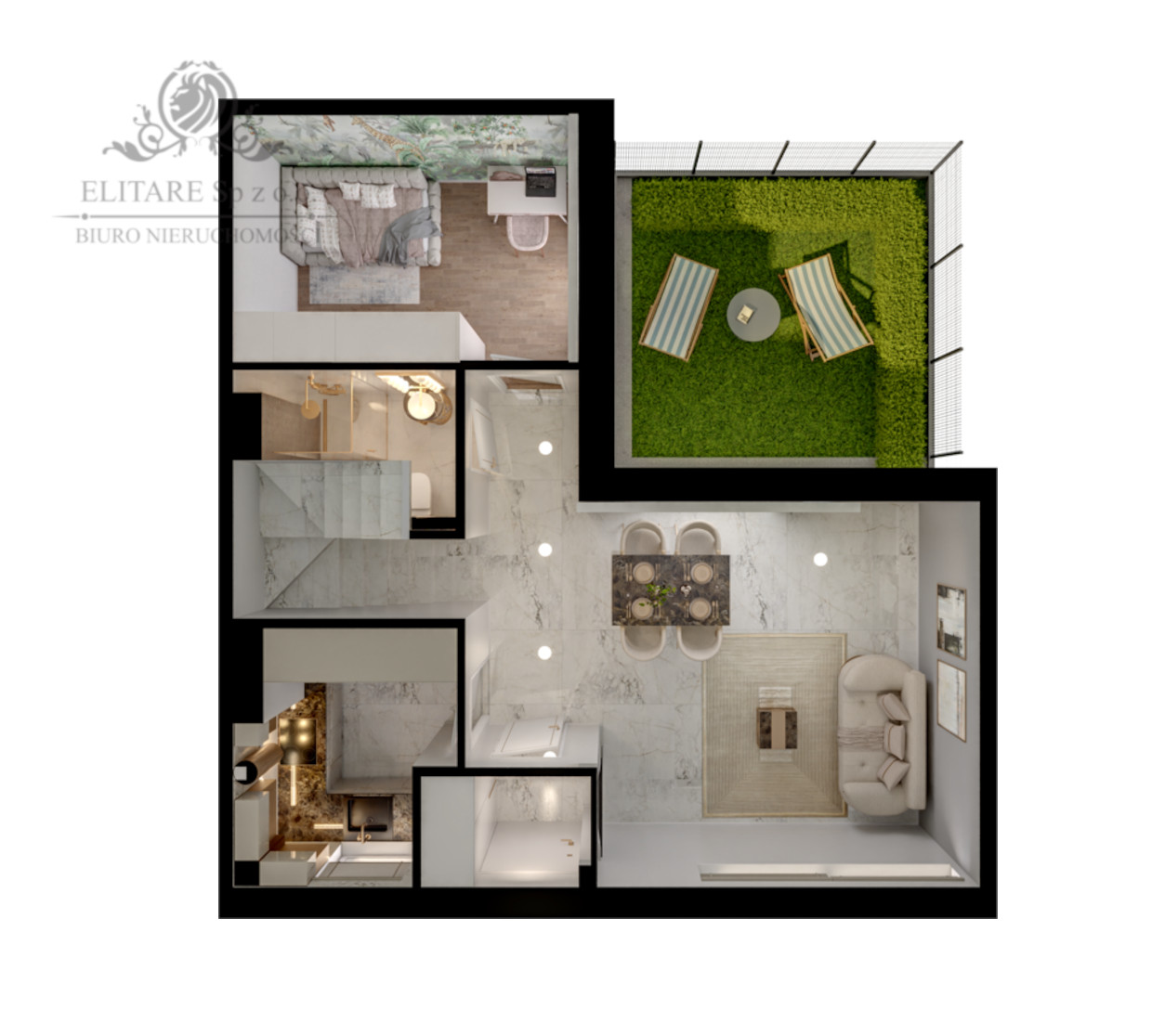 Mieszkanie Atrialne 82,50m2+ogr.17,05m2+ taras22,22m2+mp/ Jagodno Wrocław - zdjęcie 4