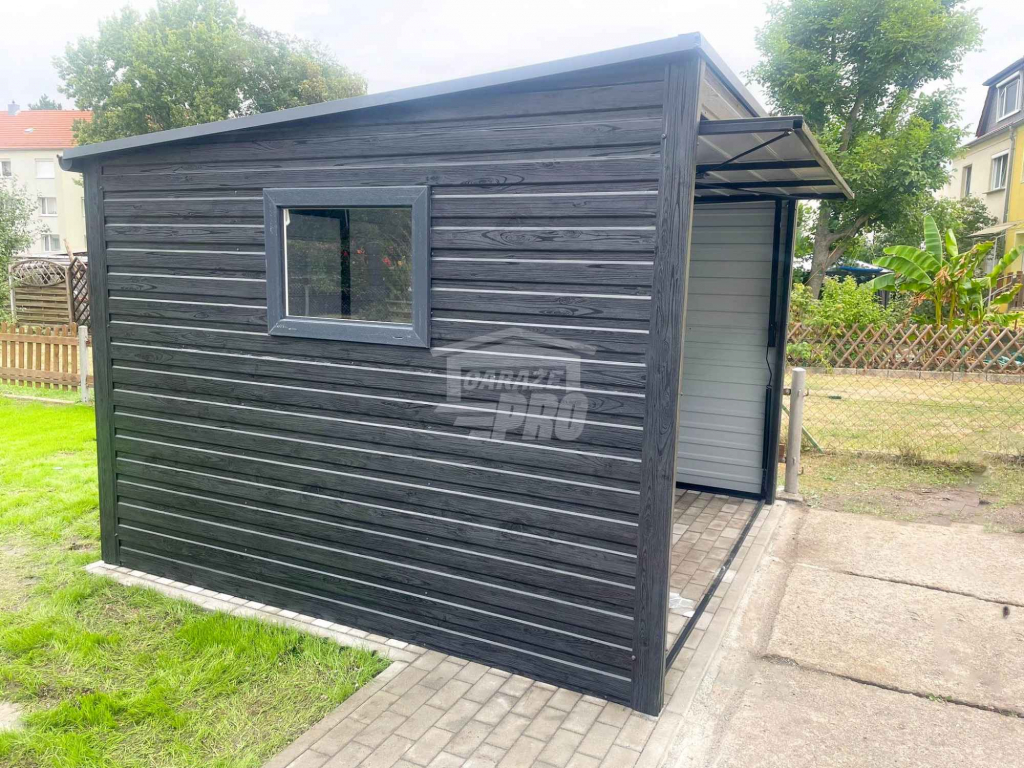 Schowek Garaż blaszany 3x3,5m Brama uchylna drzwi okno rynny GP486 Przasnysz - zdjęcie 4