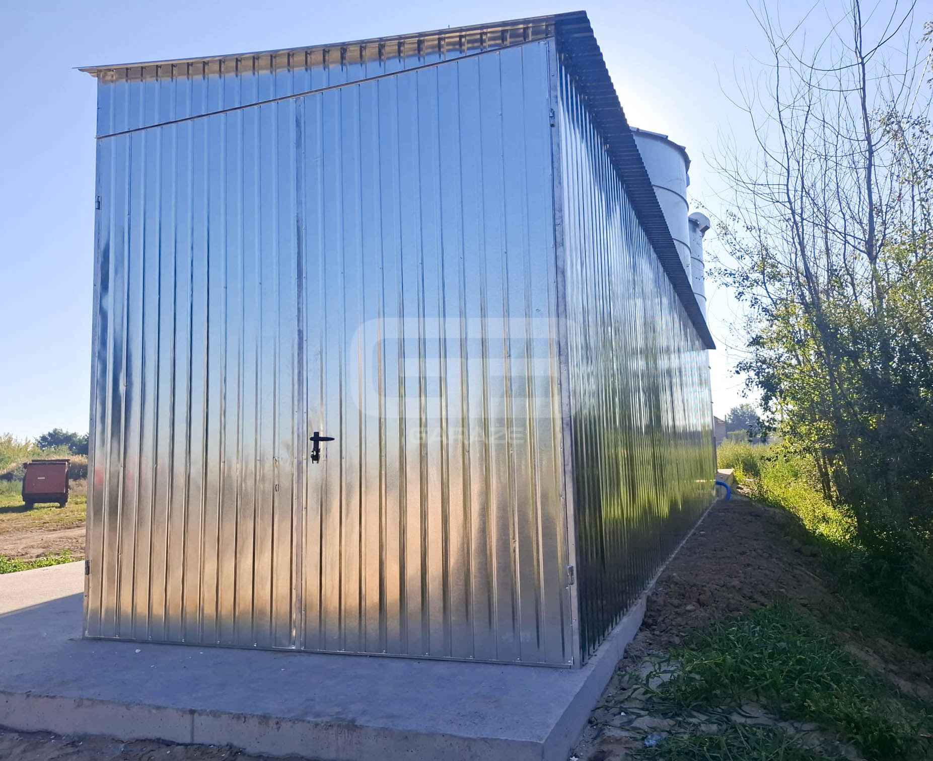 Garaż blaszany 3x12m - brama dwuskrzydłowa drzwi okno ocynk dach GB158 Jarocin - zdjęcie 3